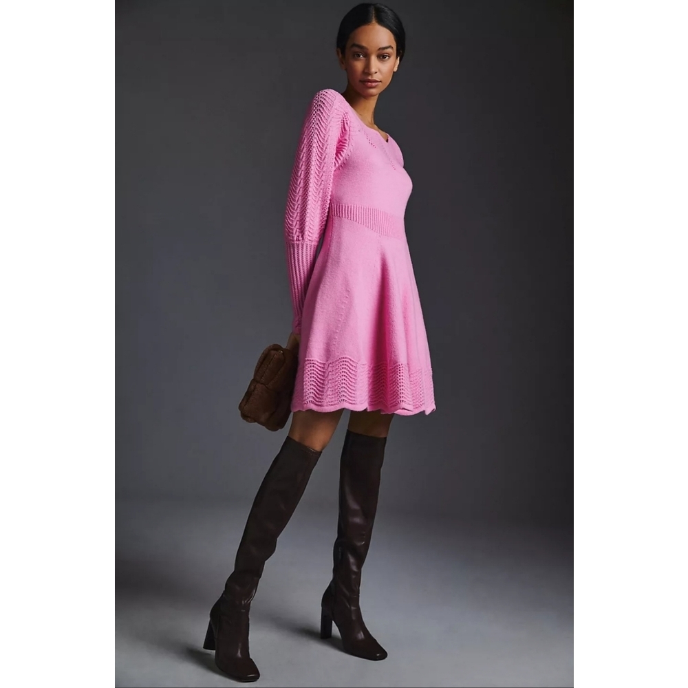 63. Anthropologie Pointelle Sweater Dress